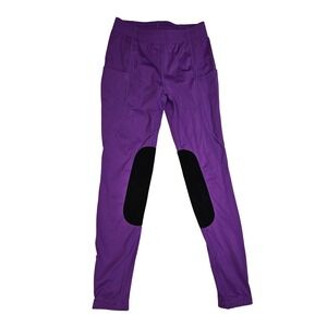 Baleaf Kids Purple Equestrian Riding Pants Breeches Suede Knee Youth M Horse